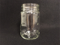 Embossed 16oz Square Mason Jar. Lids Separate