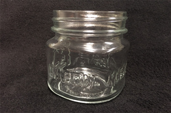 Embossed 8oz Square Mason Jars Packed 12, LID SEPARATE