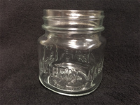 Embossed 8oz Square Mason Jars Packed 12, LID SEPARATE