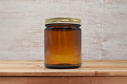 Amber Straight-Sided 9 oz Jar, 12 per case, Lid Separate #3