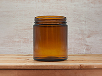 Amber Straight-Sided 9 oz Jar, 12 per case, Lid Separate