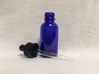 1oz Boston Round Blue Glass, Dozen