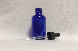 2 oz Boston Round Blue Glass Bottle, 1 dozen
